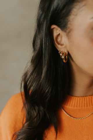 Bold Hoops Earrings – 18 mm – Gold Plated