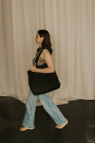 Tote bag Nagano - Lin noir