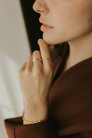 Bague Willow - Plaqué or 18k