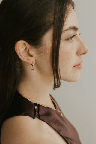 Boucles d'oreilles Splendeur (Moss Agate) - Plaqué or 18k