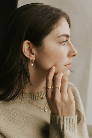 Boucles d'oreilles Madelyn en plaqué or 18k, autre photo