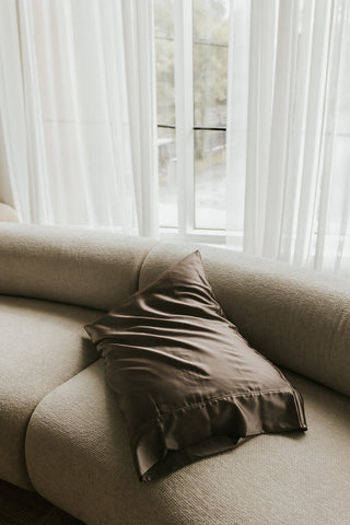 Taie d'oreiller en satin - Taupe
