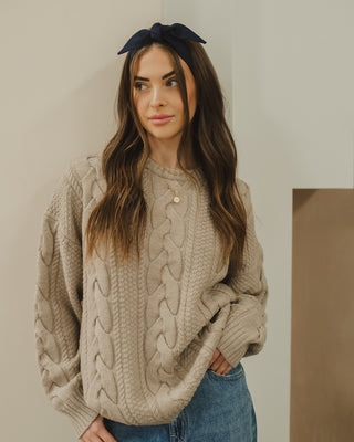 Bandeau avec boucle - Lin marine