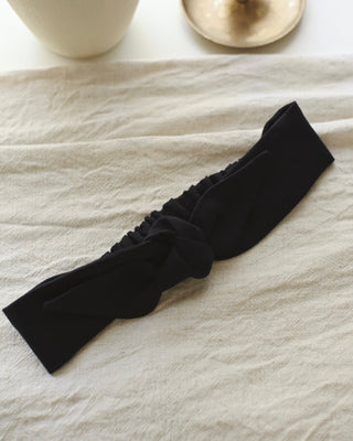Bandeau avec boucle - Lin marine