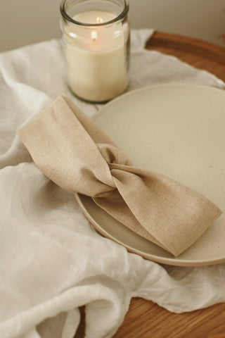 Twisted Linen Headband – Natural Raw