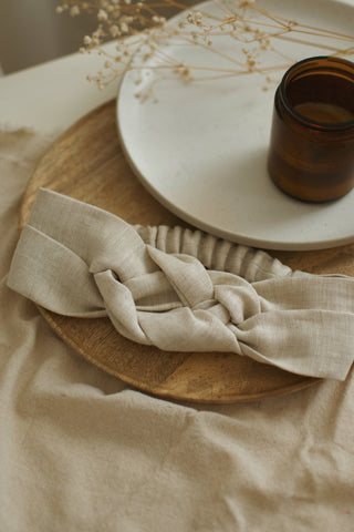 Bandeau tressé en lin