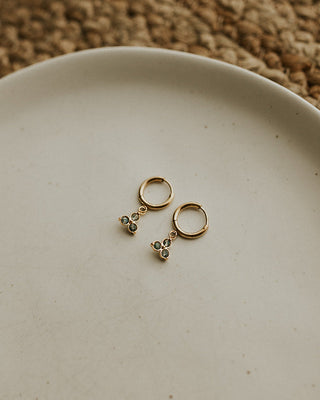 Boucles d'oreilles Splendeur (Moss Agate) - Plaqué or 18k