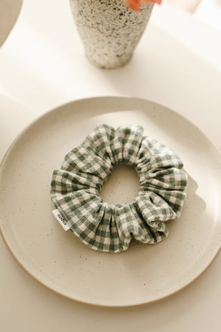Chouchou à carreaux - Sauge