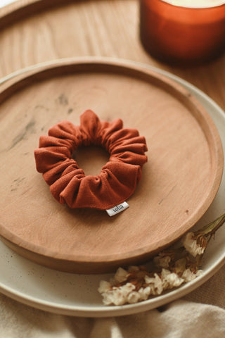 Linen scrunchie - Burnt orange