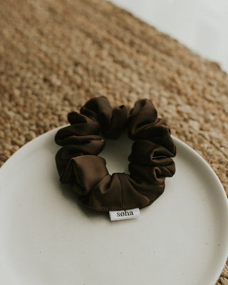 Chouchou en satin - Brown