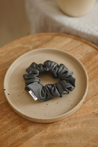 Chouchou en satin - Gris acier