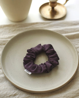 Chouchou en satin - Mauve