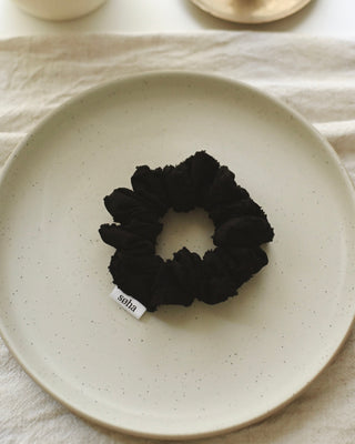 Chouchou texturé oversize - Noir