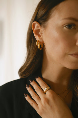 Bold Hoops Earrings – 18 mm – Gold Plated