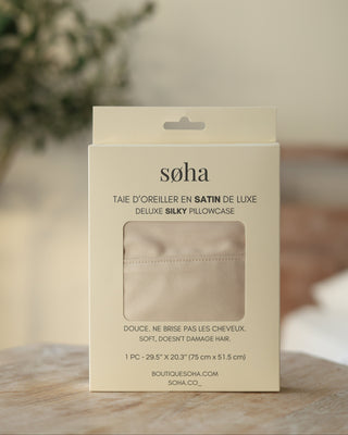 Taie d'oreiller en satin - Champagne