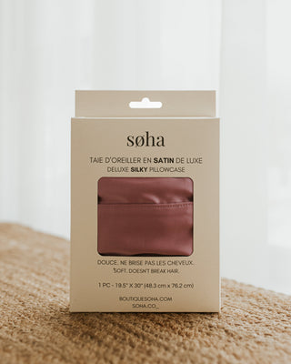 Taie d'oreiller en satin - Rose Vintage