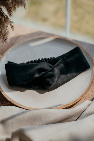 Bandeau torsadé - Lin noir