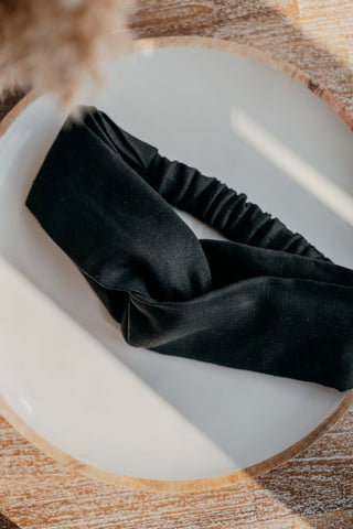 Bandeau torsadé - Lin noir