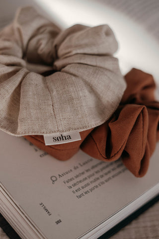 Linen scrunchie - Beige