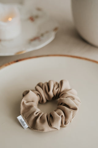 Lyocell Scrunchie – Coffee Beige