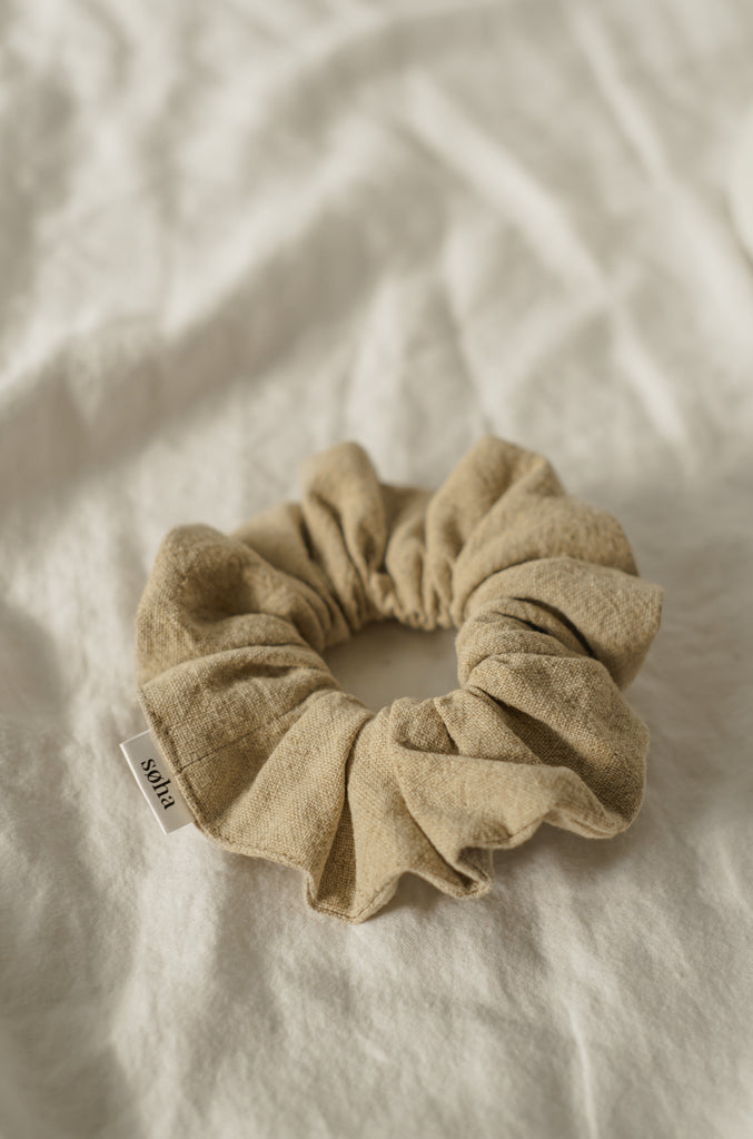 Linen scrunchie - Textured cream