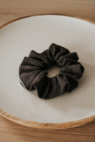 Linen scrunchie - Charcoal