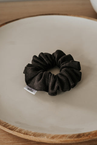 Linen scrunchie - Charcoal