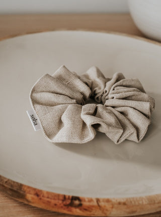 Linen scrunchie - Raw natural