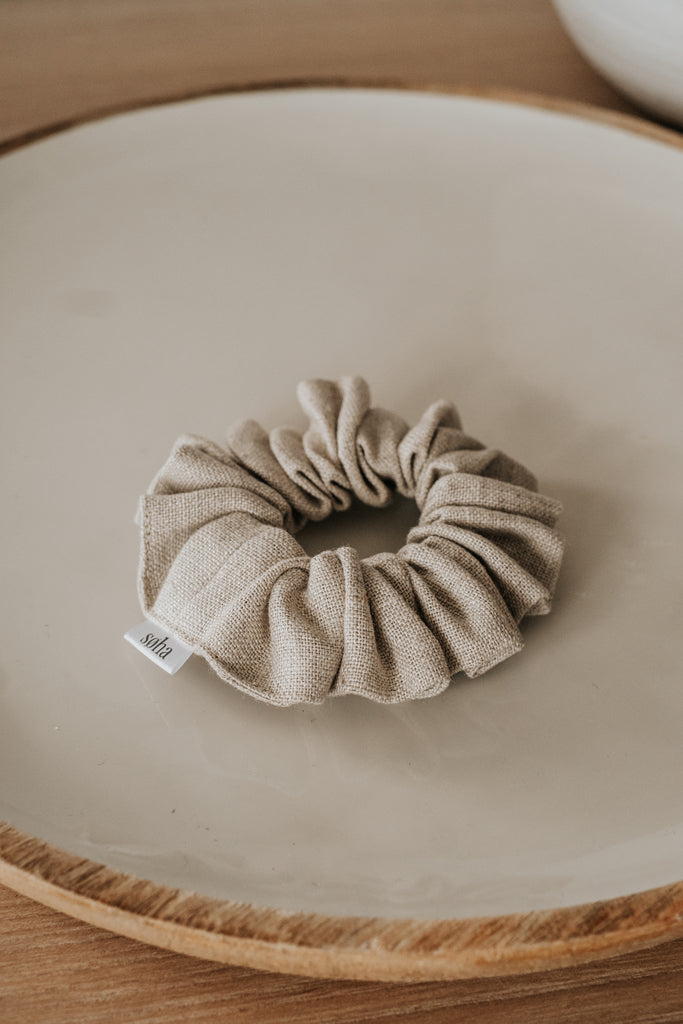 Linen scrunchie - Raw natural