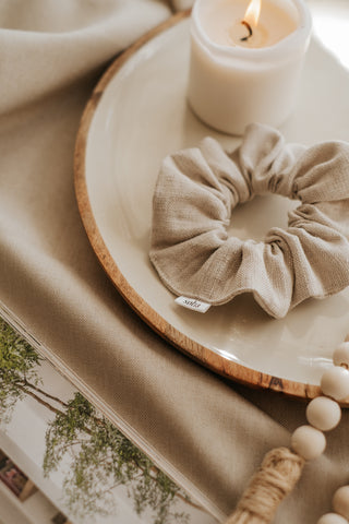 Linen scrunchie - Cream