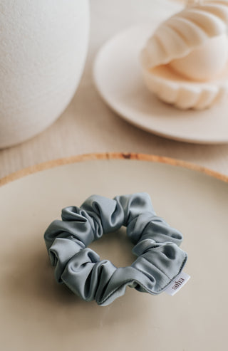 Chouchou en satin - Bleu turquoise