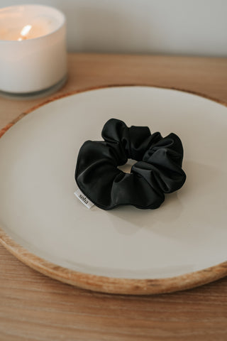 Chouchou en satin - Noir